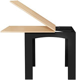 Table à Manger Extensible Dona Personnes Noire Plateau façon hêtre 80-160 cm