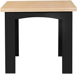 Table à Manger Extensible Dona Personnes Noire Plateau façon hêtre 80-160 cm