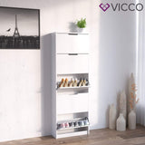 Vicco Benne à Chaussures Luca, Blanc, 59 x 169 cm 5 Compartiments