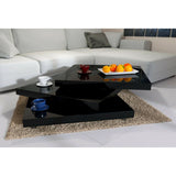 VICCO Table Basse Blanc laqué Table de Salon modulable Table Basse carrée Moderne 60x60cm avec Plateaux rotatifs