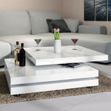 VICCO Table Basse Gris laqué Table de Salon modulable Table Basse carrée Moderne 72x72cm