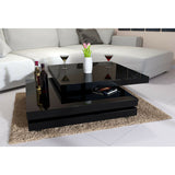 VICCO Table Basse Blanc laqué Table de Salon modulable Table Basse carrée Moderne 60x60cm avec Plateaux rotatifs