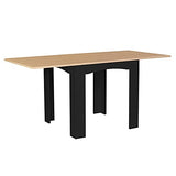 Table à Manger Extensible Dona Personnes Noire Plateau façon hêtre 80-160 cm