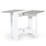 VICCO Table Console Pliable EDI 2-4 Personnes Blanche Plateau Effet béton 103 x 76 cm