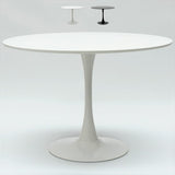 VICCO Table Tulip 120 cm ronde noir et blanc pour salon bar cuisine restaurant