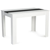 VICCO Table à Manger 4 Personnes Blanche et Noire 110 cm