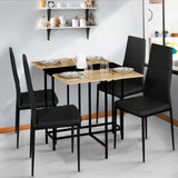 VICCO Table Console Pliable EDI 2-4 Personnes façon hêtre et Noir Design Industriel 103 x 76 cm