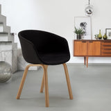 VICCO Chaise en Métal Bois Tissu pour Cuisine Bar Scandinave Komoda - Noir