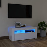 VICCO Meuble TV avec Lumières LED Armoire Basse Centre de Divertissement Meuble Stéréo Salon  90x35x40 cm