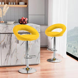 Tabouret de bar de cuisine haut pivotant réglable repose-pieds Chicago - Jaune