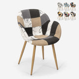 VICCO Fauteuil design patchwork nordique salon cuisine studio Finch - Patchwork 2