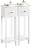 VICCO Lot de 2 Tables d'Appoint Console en Bois Blanc Bout de Canapé Haut