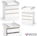 Vicco Commode à Langer Emma, Blanc, 80 x 87 cm