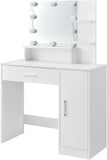 VICCO Coiffeuse Zoey avec Miroir, tiroir, 3 Compartiments et Armoire, Coiffeuse de Maquillage