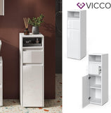 Vicco Meuble de Rangement de Salle de Bain Majest, Blanc/Blanc Haute Brillance, 30.2 x 96.3 cm