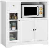 VICCO Meuble de Rangement pour Four Micro-Onde, Placard de Cuisine avec Portes et Étagère Réglable Blanc 90 x 40 x 82 cm