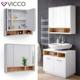 Vicco Armoire de Toilette Beatrice, Blanc/Sonoma, 80 x 72 cm