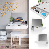 Vicco Coiffeuse Alessia, Blanc, 90 cm