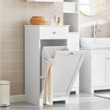 VICCO Meuble Bas de Salle de Bain Armoire Toilette avec 1 Tiroir et 1 Panier à Linge Meuble de Rangement