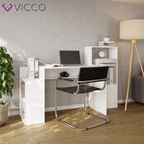 Vicco Bureau Vector, Blanc, 168.8 x 60 cm avec casiers de Rangement