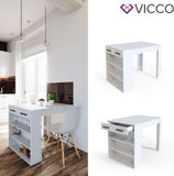 Vicco Table de Bar Repose, Blanc, 67 x 100 cm