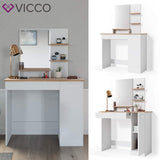 Vicco Coiffeuse Julia, Blanc/Sonoma/Sonoma, 90 cm