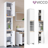 Vicco Meuble de Rangement de Salle de Bain Emma, Blanc/Sonoma, 30 x 190 cm