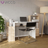 Vicco Bureau Vector 168,8 x 60 cm, table de bureau avec étagère et porte (blanc Sonoma)