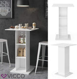 Vicco Table de Bar Rodeo, Blanc, 70 x 70 cm