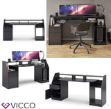 Vicco Bureau Joel, Noir, 179.8 x 65.5 cm