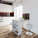 Vicco Table de Bar Repose, Sonoma/Blanc, 67 x 100 cm