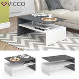 Vicco Table Basse Amato, Anthracite/Blanc, 90 x 42 cm