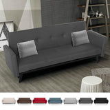 VICCO Canapé lit 3 places en tissu inclinable clic clac design moderne Tulum gris foncé