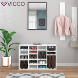 Vicco Armoire à chaussures Lysander, Blanc, 104 x 66 cm