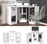 Vicco Bureau d'angle Artur, Blanc, 94 x 94 cm