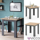 Vicco Table de Salle à Manger Karlos, Chêne de Force doré/Anthracite, 80 x 80 cm