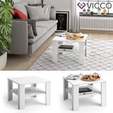 Vicco Table Basse Homer, Blanc, 60 x 42 cm