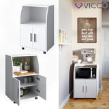 Vicco Elio, Meuble Micro-Ondes, Buffet, sur roulettes, Chariot de Cuisine, Blanc