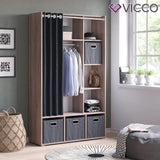 Vicco Armoire Luigi, Sonoma, 105.8 x 178.1 cm avec Tringle à Rideaux