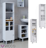 Vicco Meuble de Rangement de Salle de Bain Fynn, Blanc, 30 x 130.6 cm Petite Porte