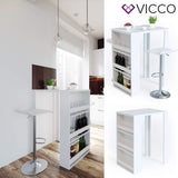 Vicco Table de Bar, Blanc, 57 x 80 cm