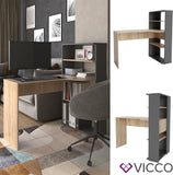 Vicco Bureau Willi, Sonoma/Anthracite, 120.3 x 45 cm avec casiers de Rangement