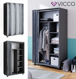 Vicco Armoire Doros, Gris, 100 x 168 cm avec roulettes