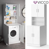 Vicco Armoire Machine à Laver Liana, Blanc, 70.5 x 190.5 cm