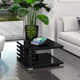 VICCO Table Basse Design (Noir Brillant, 60x60 cm)