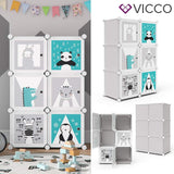 Vicco Étagère pour Enfants Andy, Gris, 74 x 110 cm 6 Compartiments (Panda)