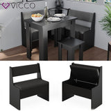 Vicco Banquette d'angle Salle à Manger Roman, Noir, 76.6 x 41.5 cm