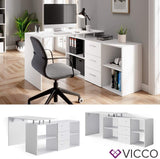 Vicco Bureau d'angle Dante, Blanc, 145 x 120 cm