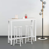 VICCO Table de Bar + 2 X tabourets de Bar  120x40x100cm Blanc