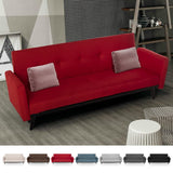 VICCO Canapé lit 3 places en tissu inclinable clic clac design moderne Tulum Rouge